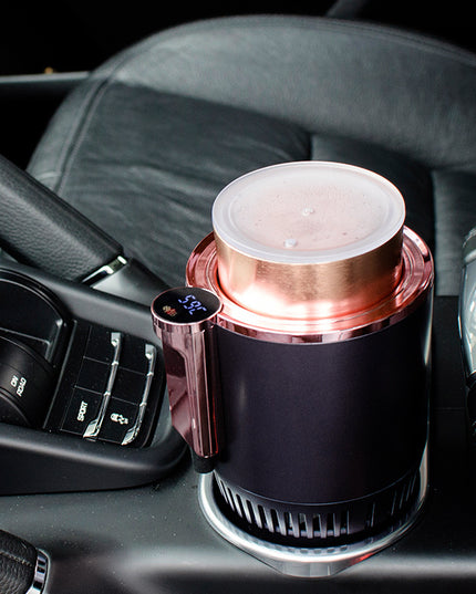 2 In1 Car Heating Cooling Cup 12V Smart Car Cup Holder Digital Temperature Display Drink Cup Warmer Cooler Mini Car Refrigerator
