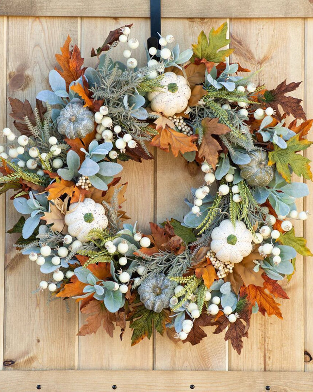 Halloween Thanksgiving Autumn Frost Leaf Pumpkin Simulation Garland Props Home Decor