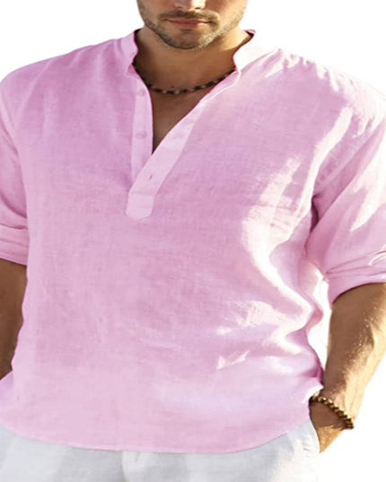 Men's Casual Long Sleeve Cotton linen shirt - Here 4 you