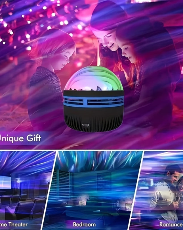 2 In 1 Northern Lights And Ocean Wave Projector With 14 Effects Of Galaxy Light For Game Rooms, Parties, Light Projector For Bedroom, Led Light Projector For Room Home Decorations