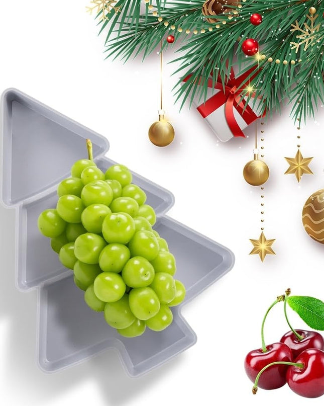 Christmas Tree Shaped Fruit Platter Creative Plates Storage Box Dried Fruit Snack Plates Divided Candy Dessert Plate Container