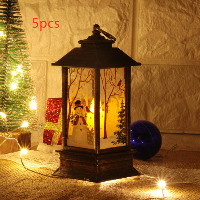 Lantern Santa Claus Snowman Light Merry Christmas Home Decor