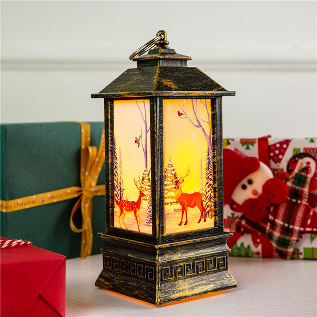 Lantern Santa Claus Snowman Light Merry Christmas Home Decor