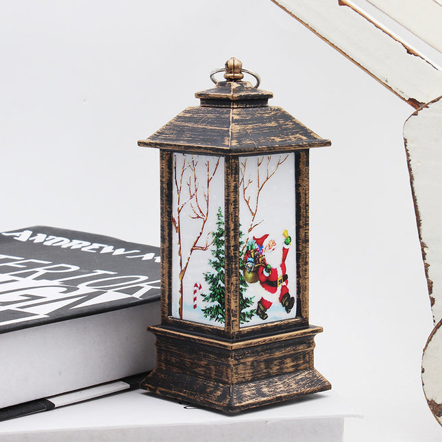 Lantern Santa Claus Snowman Light Merry Christmas Home Decor