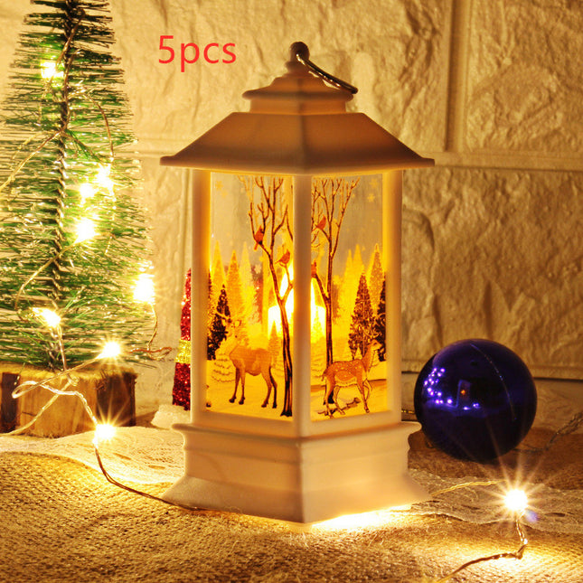 Lantern Santa Claus Snowman Light Merry Christmas Home Decor