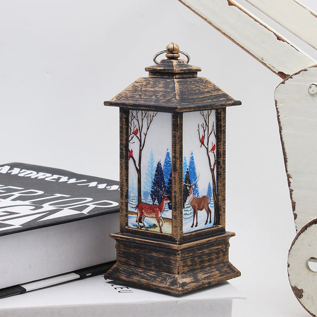 Lantern Santa Claus Snowman Light Merry Christmas Home Decor
