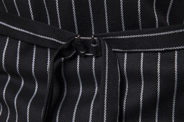 Retro Striped Plus Size Sleeveless Suit Vest Double Breasted Waistcoat - Here 4 you