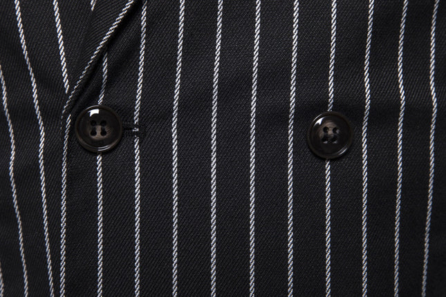 Retro Striped Plus Size Sleeveless Suit Vest Double Breasted Waistcoat - Here 4 you