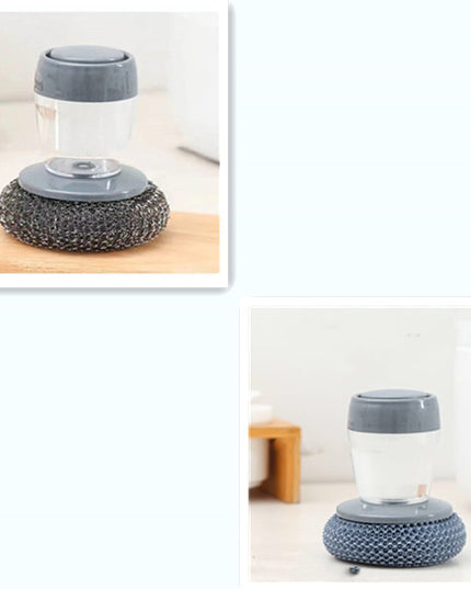 Kitchen Soap Dispensing Palm Brush Cleaner Push-type Brush Kitchen Detergent Tools
