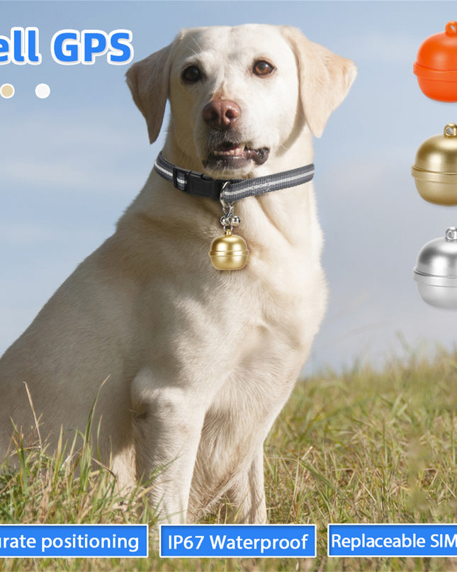 Pet GPS Bell Locator IP67 Waterproof Cat And Dog Locating Ring Interchangeable Card G15