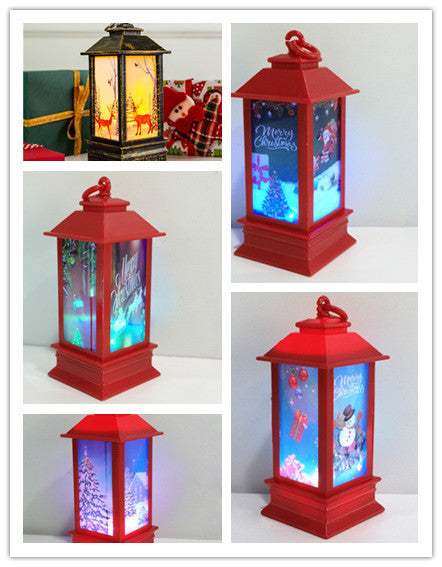 Lantern Santa Claus Snowman Light Merry Christmas Home Decor