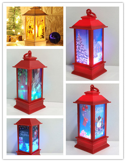 Lantern Santa Claus Snowman Light Merry Christmas Home Decor