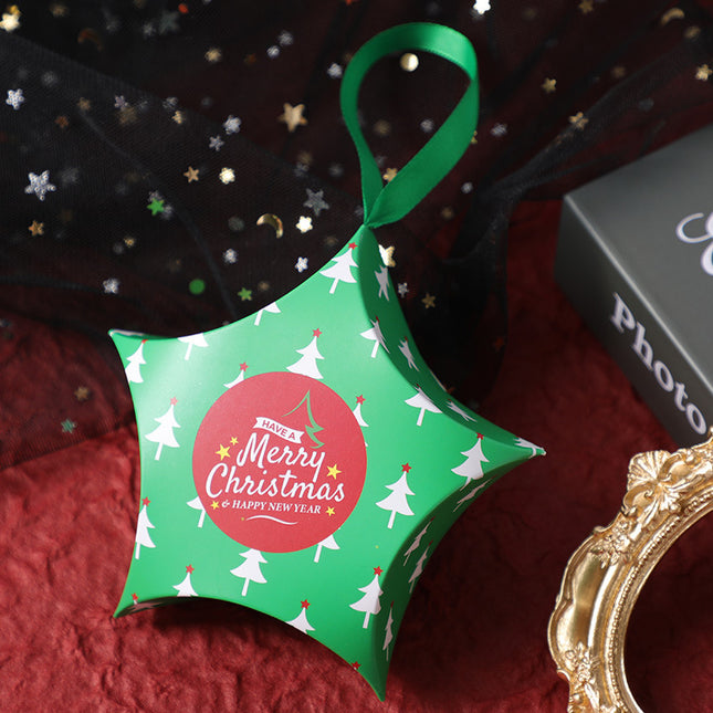 Christmas Gift Boxes Santa Claus Candy Box Star Shape Merry Christmas Boxes Kids Gifts