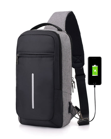 Anti-theft USB charging chest bag with you
