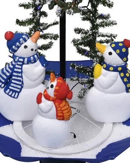 Snowing Christmas Tree With Umbrella Base Blue 2 Ft PVC