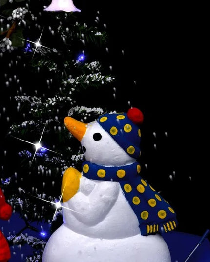 Snowing Christmas Tree With Umbrella Base Blue 2 Ft PVC