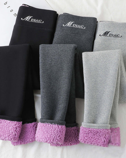 High Waist Plush Leggings Winter Warm Solid Slim Pants Fashion Trousers For Women Clothing