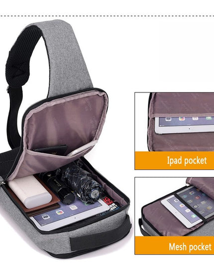 Anti-theft USB charging chest bag with you