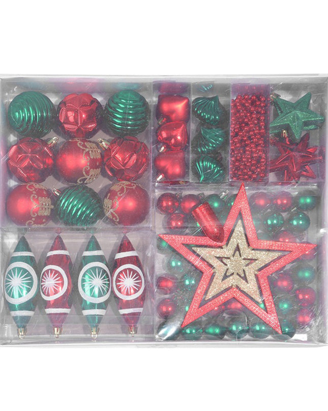 Christmas Tree Decorations Xmas Ornaments Red Gold Silver Blue
