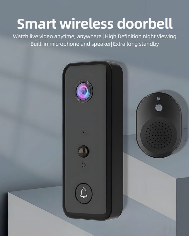 Doorbell Camera 2.4GHz WiFi 720P PIR Body Induction 140° Wide Angle Lens Door Camera