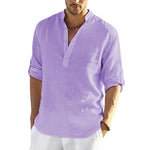 Men's Casual Long Sleeve Cotton linen shirt - Here 4 you