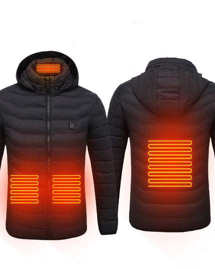 New Heated Jacket Coat USB Electric Jacket Cotton Coat Heater Thermal Clothing Heating Vest Men's Clothes Winter
