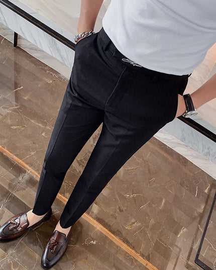 Embroidered New Men's Slim Casual Western Trousers