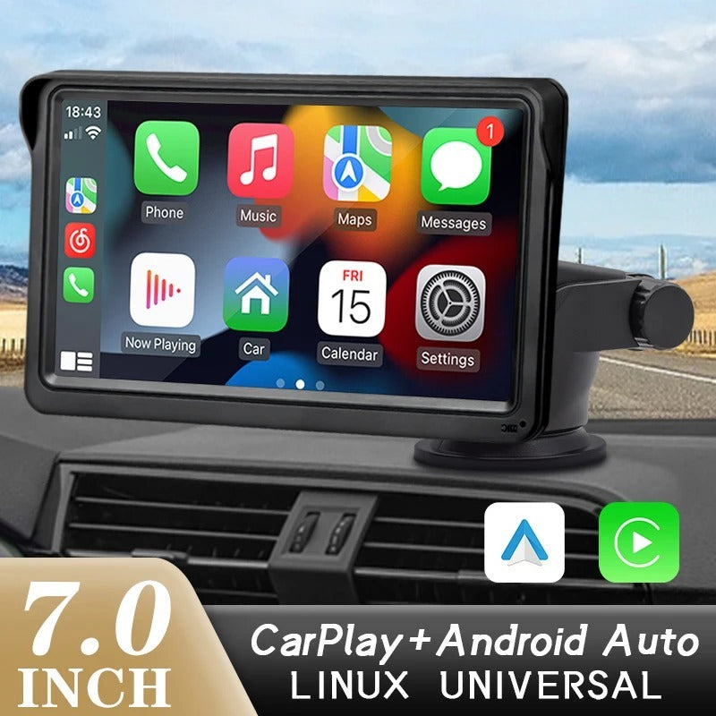 Car Display 7-inch Multimedia Support Wireless Carplay