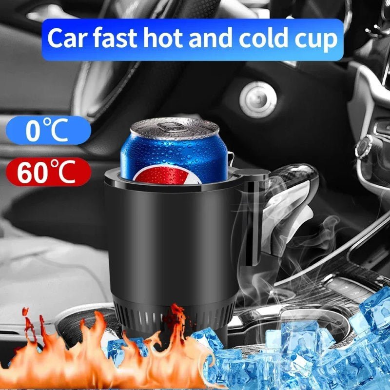 2 In1 Car Heating Cooling Cup 12V Smart Car Cup Holder Digital Temperature Display Drink Cup Warmer Cooler Mini Car Refrigerator - Here4you617CJYD177130301AZBlack