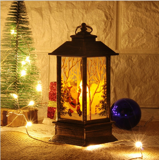 Lantern Santa Claus Snowman Light Merry Christmas Home Decor