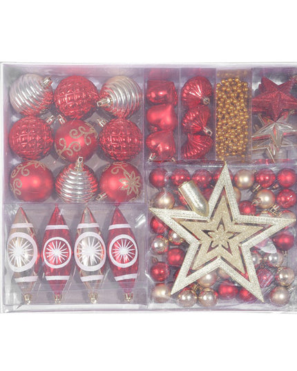 Christmas Tree Decorations Xmas Ornaments Red Gold Silver Blue
