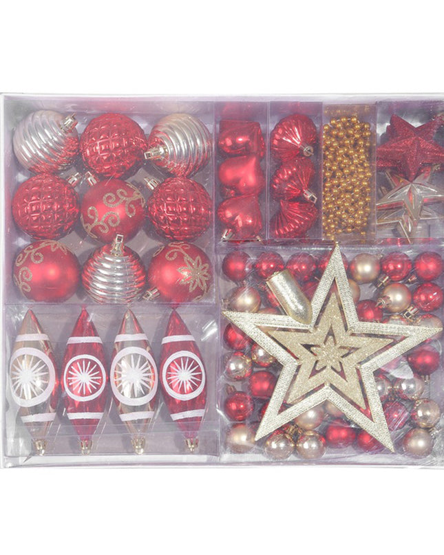 Christmas Tree Decorations Xmas Ornaments Red Gold Silver Blue