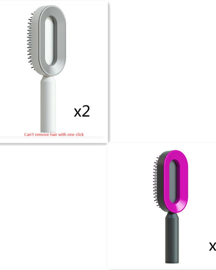Self Cleaning Hair Brush For Women One-key Cleaning Hair Loss Airbag Massage Scalp Comb Anti-Static Hairbrush