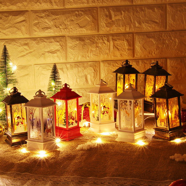Lantern Santa Claus Snowman Light Merry Christmas Home Decor