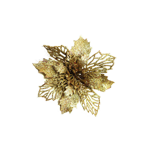 Glitter Artifical Christmas Flowers Christmas Tree Decorations
