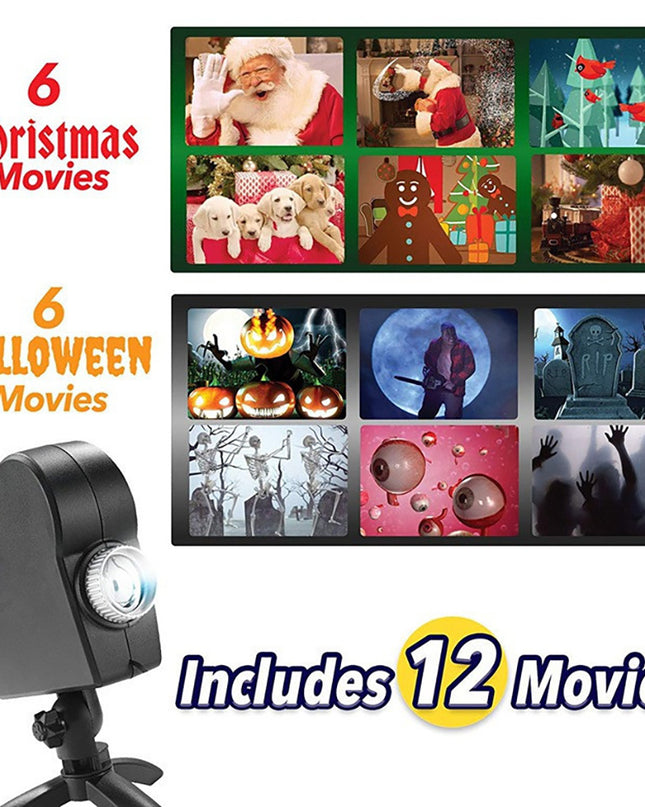 Window LED Lights Display Laser Halloween Home DJ Show Lights Christmas Spotlight Projector Movie Party Lights