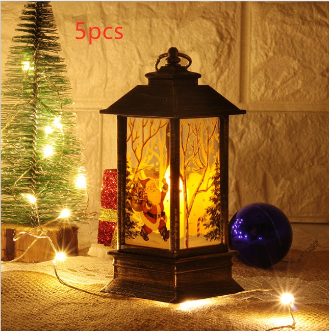 Lantern Santa Claus Snowman Light Merry Christmas Home Decor