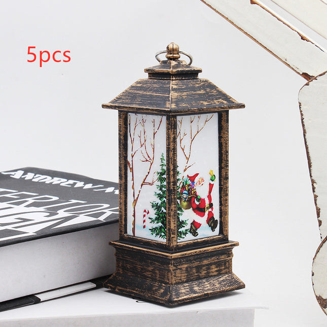 Lantern Santa Claus Snowman Light Merry Christmas Home Decor