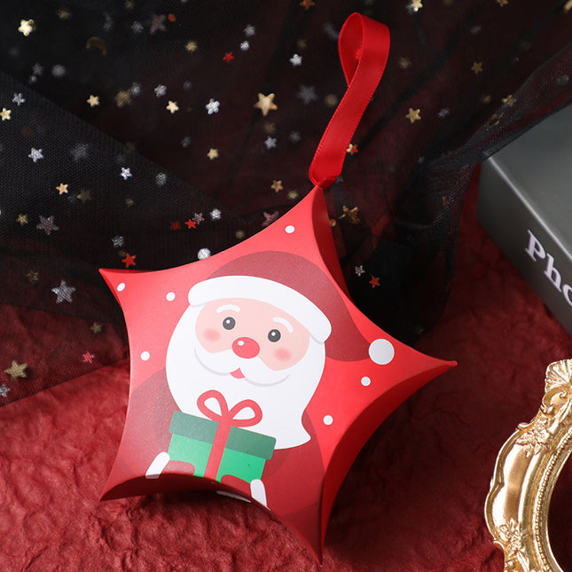 Christmas Gift Boxes Santa Claus Candy Box Star Shape Merry Christmas Boxes Kids Gifts