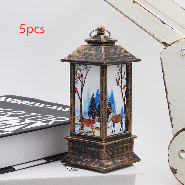 Lantern Santa Claus Snowman Light Merry Christmas Home Decor