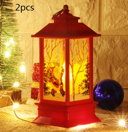 Lantern Santa Claus Snowman Light Merry Christmas Home Decor