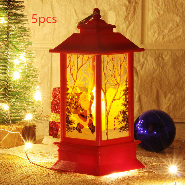 Lantern Santa Claus Snowman Light Merry Christmas Home Decor