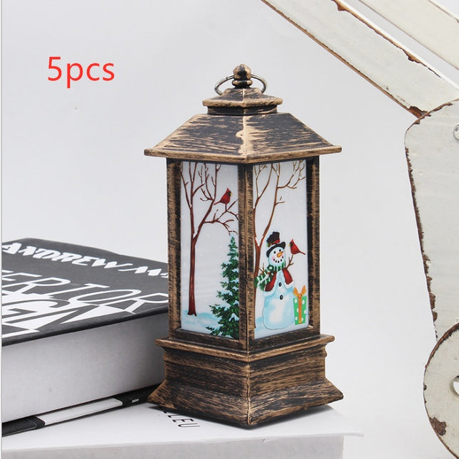 Lantern Santa Claus Snowman Light Merry Christmas Home Decor