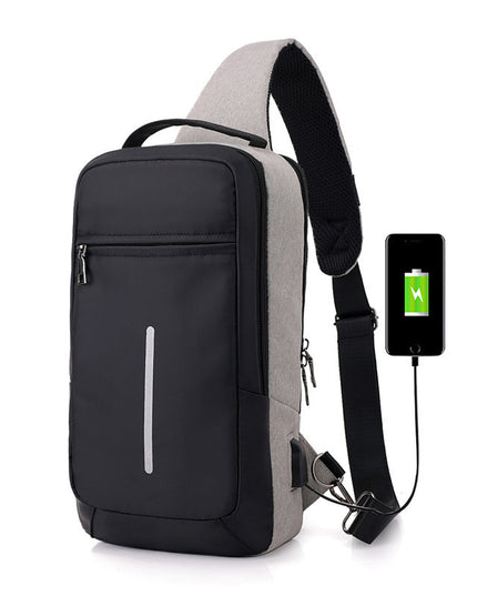 Anti-theft USB charging chest bag with you