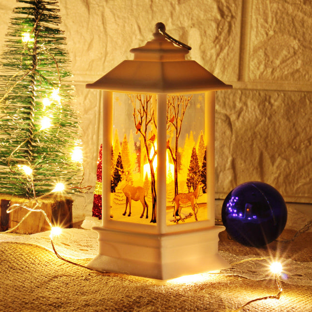 Lantern Santa Claus Snowman Light Merry Christmas Home Decor