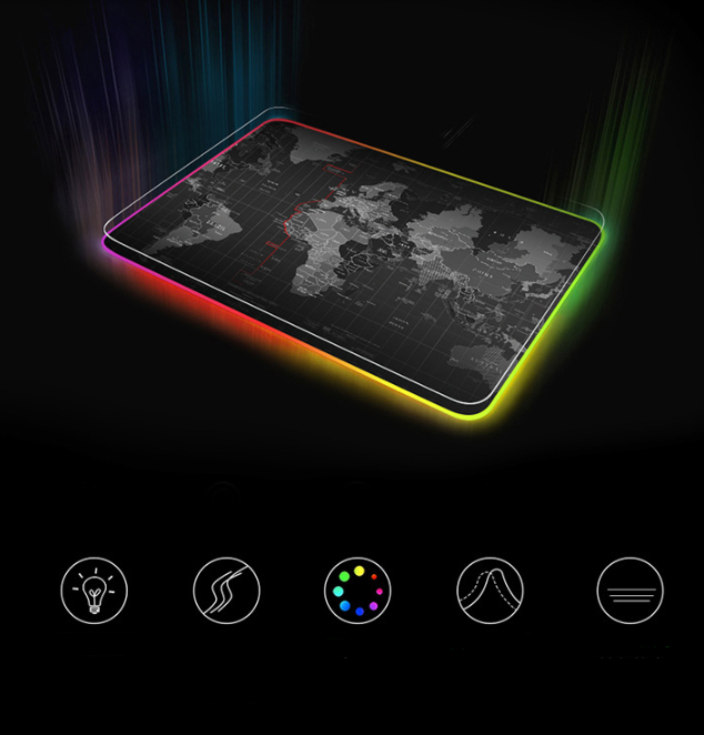 RGB LED Backlight Gamer MousePad, Keyboard Mat - Here 4 you
