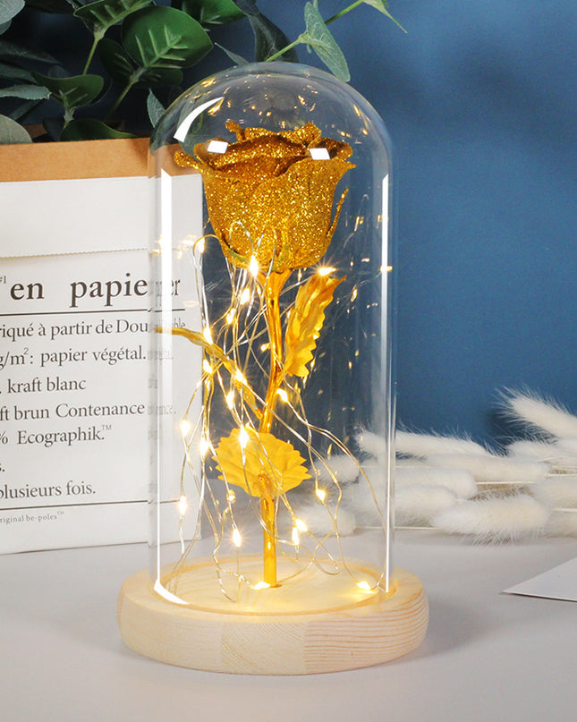 Valentines Day Gift  For Girlfriend Eternal Rose Flowers LED Light In Glass Cover Day Wedding Decoration Favors Mother Day Female Gift  Gift