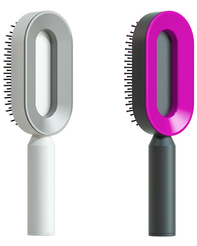 Self Cleaning Hair Brush For Women One-key Cleaning Hair Loss Airbag Massage Scalp Comb Anti-Static Hairbrush