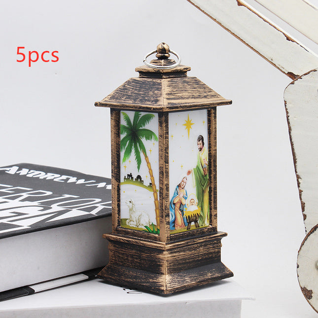 Lantern Santa Claus Snowman Light Merry Christmas Home Decor