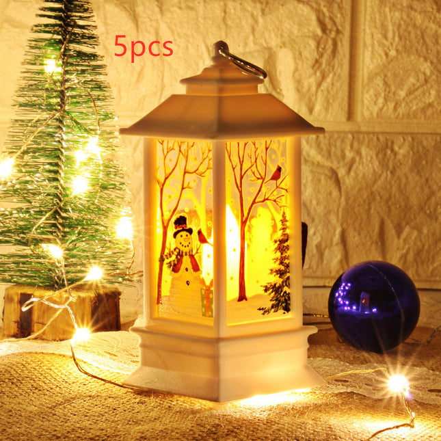 Lantern Santa Claus Snowman Light Merry Christmas Home Decor